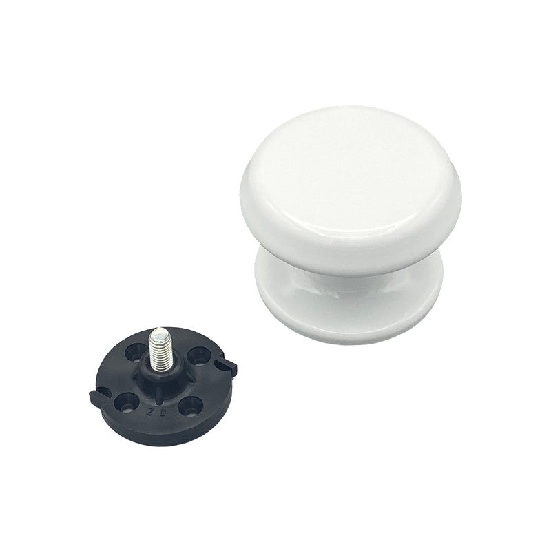 Pomolo fisso per porta SAGUATTI 877/80TB in alluminio bianco lucido