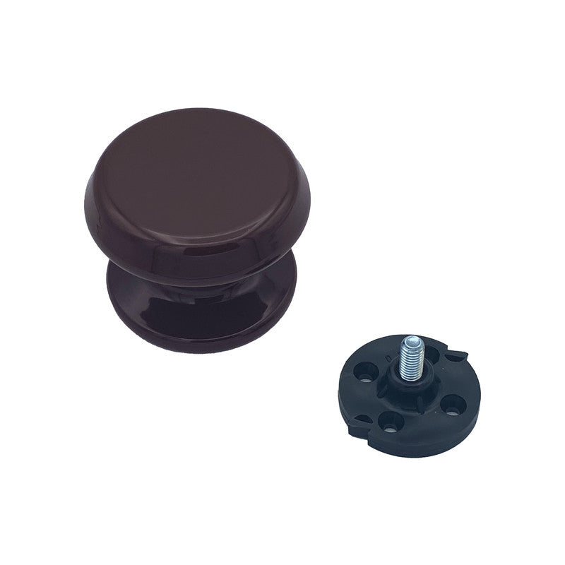 Pomolo fisso per porta SAGUATTI 877/80UB in alluminio marrone lucido