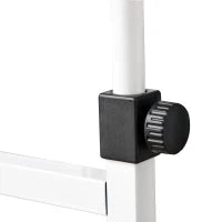 Tavolino da Salotto con Ruote, Regolabile in Altezza, Compatto, con 2 Ripiani, Struttura in Metallo, 80x40x72-82 cm, Bianco