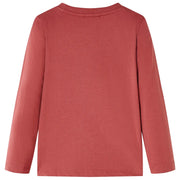 Maglietta Bambino Maniche Lunghe Rosso Bruciato 104 13455