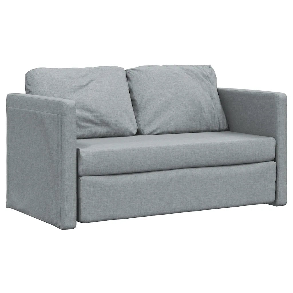 Divano Letto da Terra 2 in 1-Sofa Letto-Daybed Grigio Chiaro 112x174x55cm Tessuto