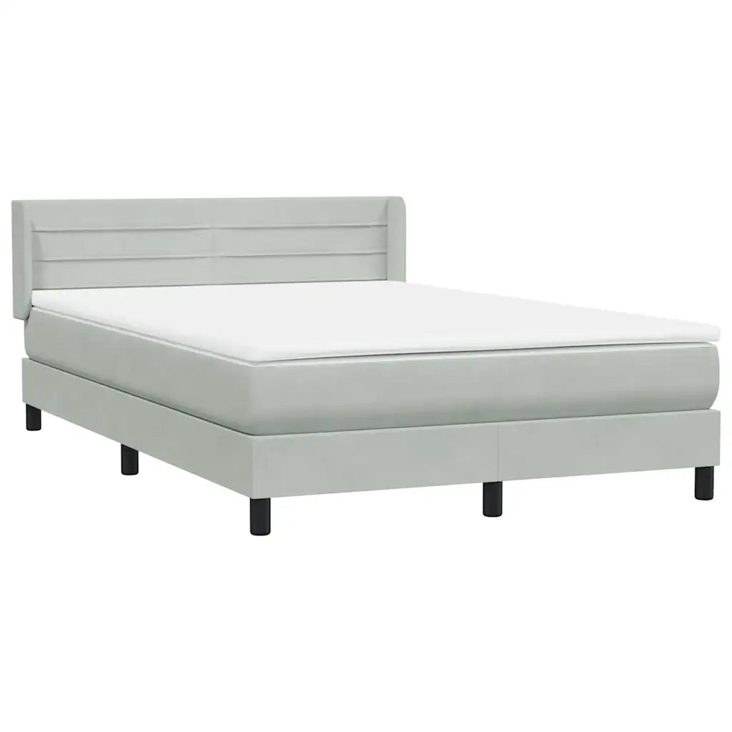 Giroletto a Molle con Materasso Grigio Chiaro 160x220cm Velluto 3318243