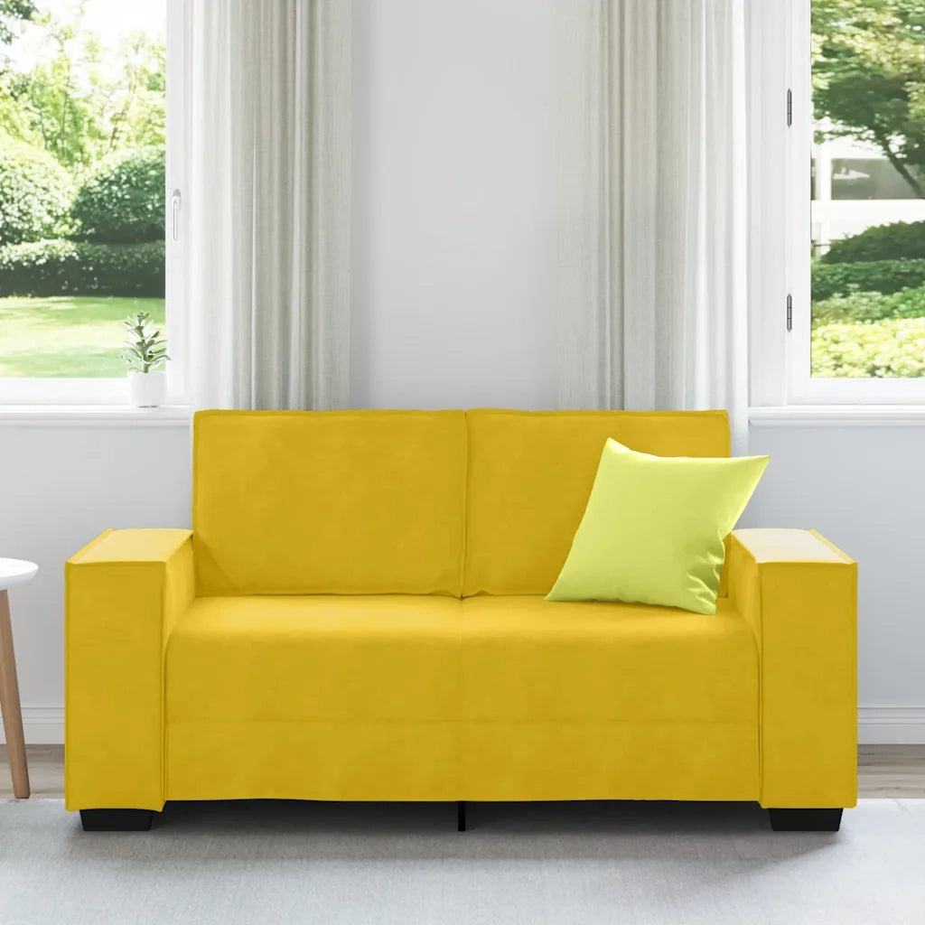 vidaXL Divano a 2 Posti giallo 120 cm in Velluto