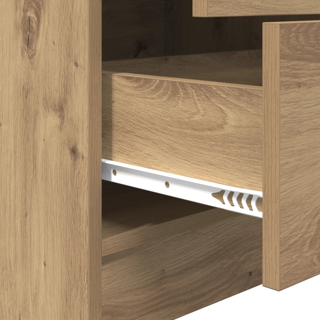 Scrivania con archiviazione Rovere artigianale Legno ingegnerizzato