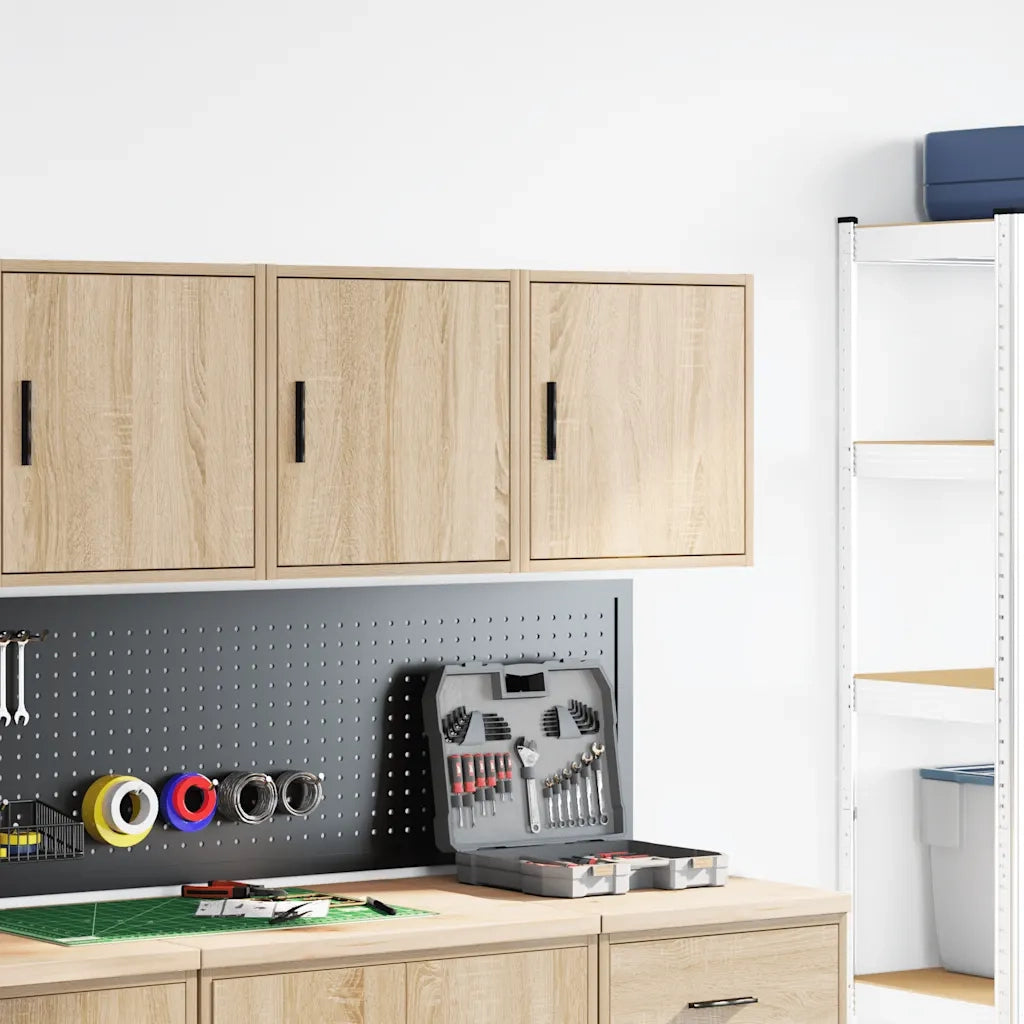 Pensili per Garage 2 pz Rovere Sonoma in Legno Multistrato 860630