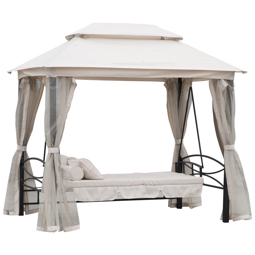 Altalena Hollywood con sponde 3 posti ¨C zephmum ¨C Beige 256x172x248 cm
