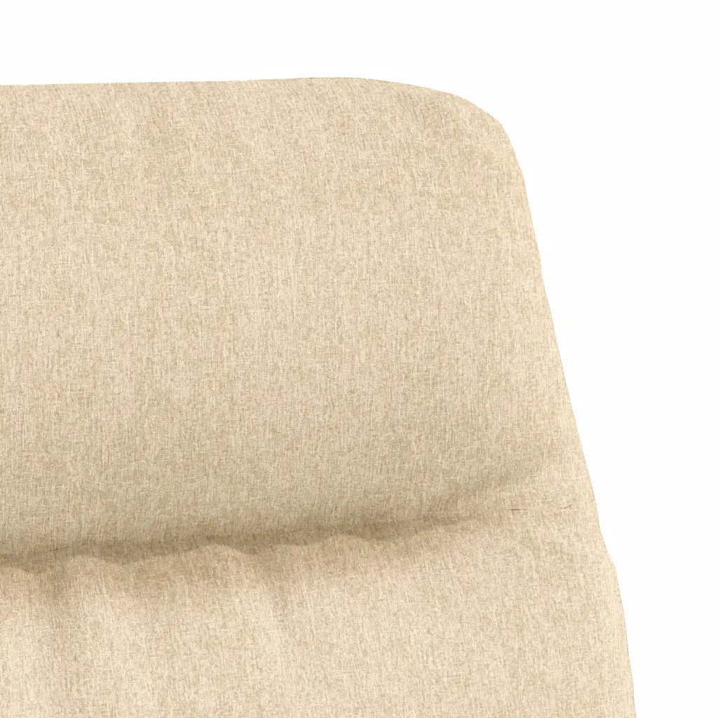Poltrona Relax con Sgabello Crema in Tessuto e Similpelle 3097508