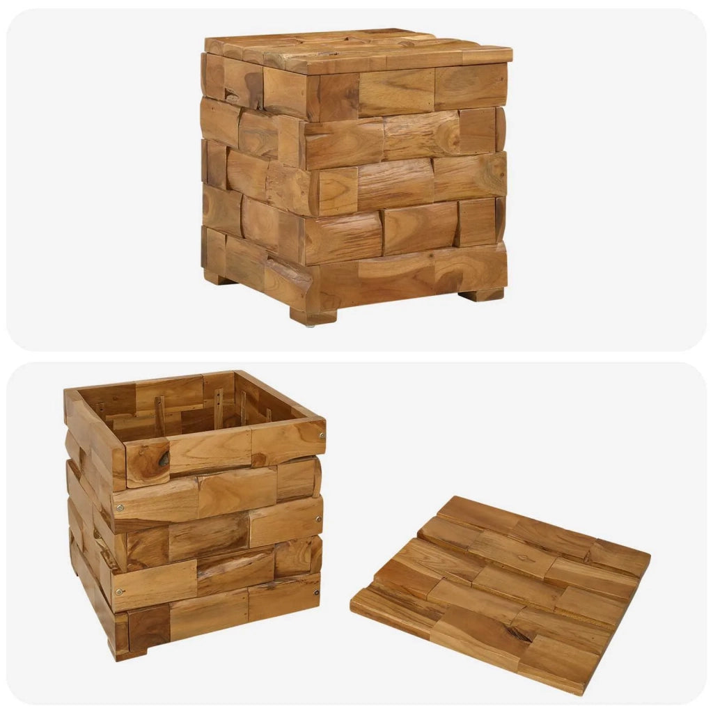 Sgabello per Riporre Marrone 40,5 x 39,5 x 45 cm 42015923