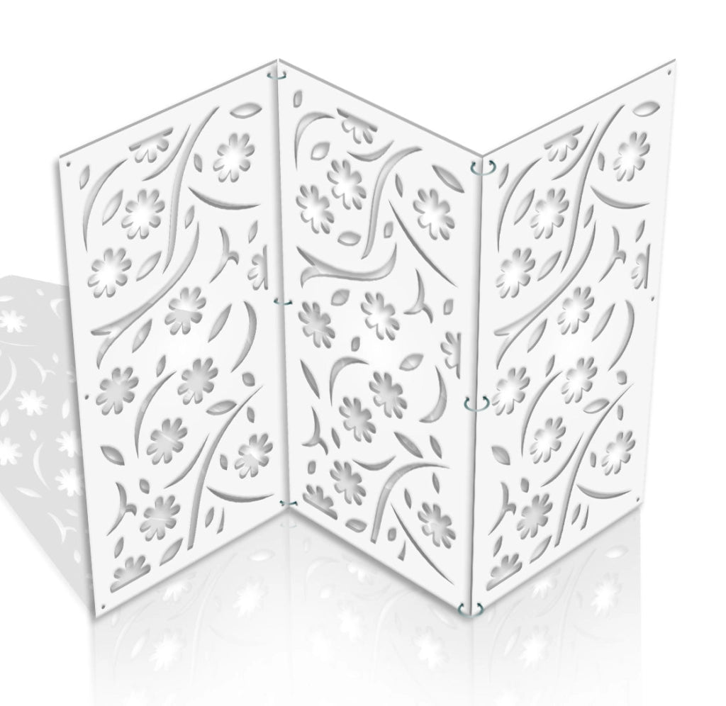 AUTUMN - Pannello in PVC traforato - Parasole Colore: bianco, Misura: 47x94 cm