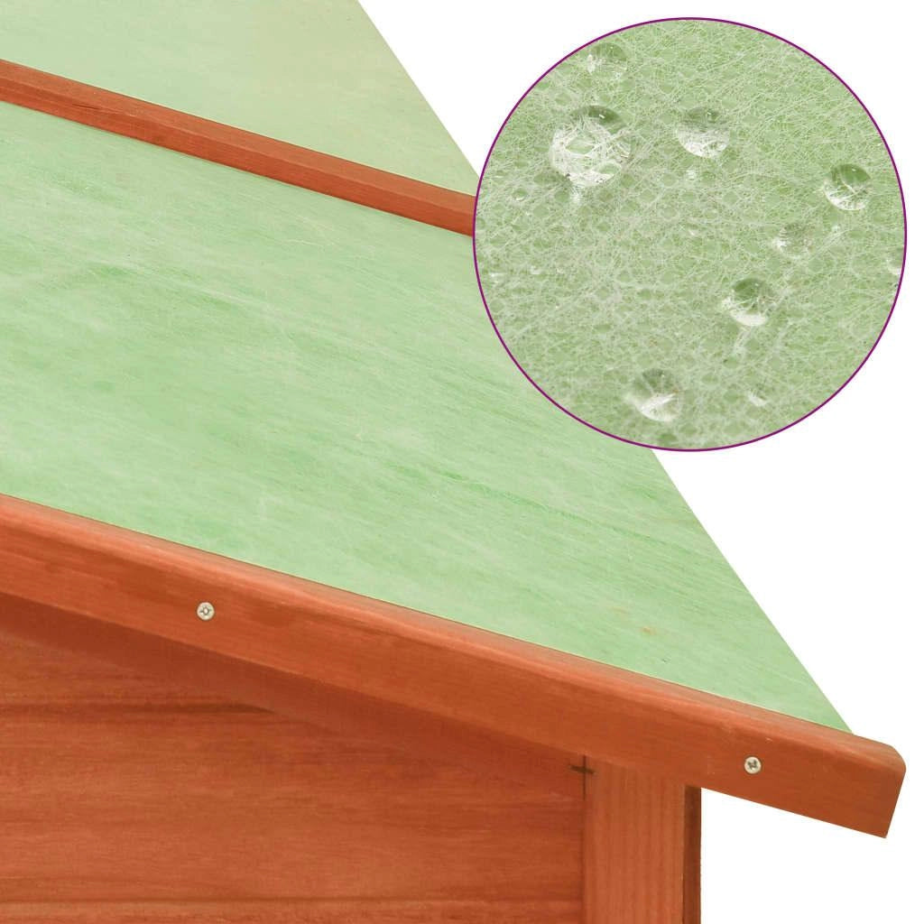 Conigliera da esterno con recinto 250 x 192 x 105 cm legno massello di abete marrone 02_0000596