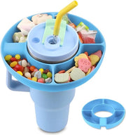 Tavoli per snack Stanley cup, tavoli per snack e dip rotondi, reutilizzabili, con 4 ciotole, tavoli per tapas dip, ciotole per snack in silicone