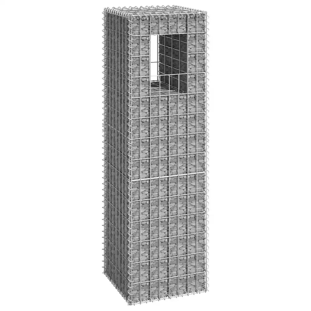 Cesto a Gabbione a Torre 40x40x140 cm in Ferro 151262