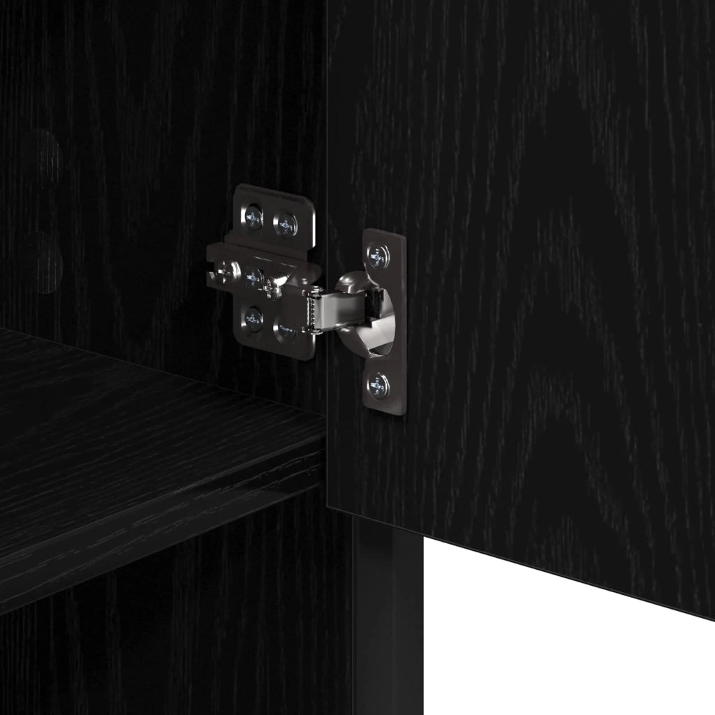 Set di mobili per il bagno 3 pcs Rovere Nero Legno multistrato 3402365