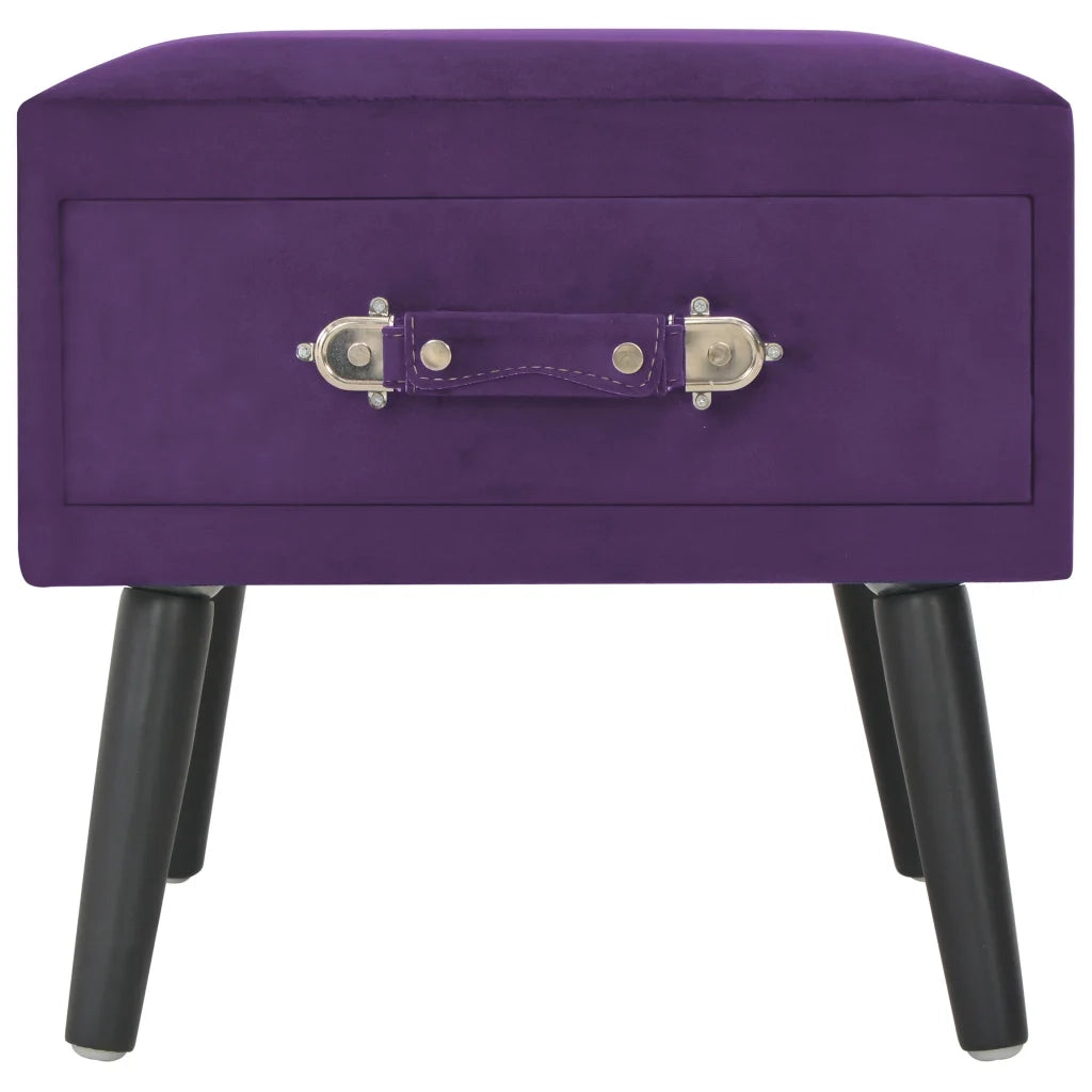 Comodini Viola Scuro 2 pz 40x35x40 cm in Velluto 276385