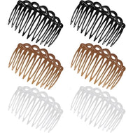 Set di 6 pettinature francesi per accessori di decorazione capelli, matrimonio (nero, trasparente, scuro caffè)