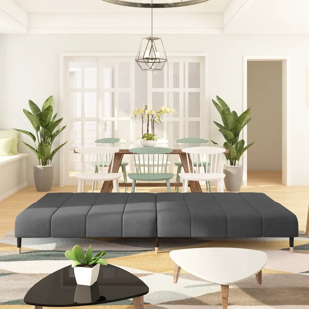 Divano Letto a 2 Posti Grigio Scuro in Vellutocod mxl 113259