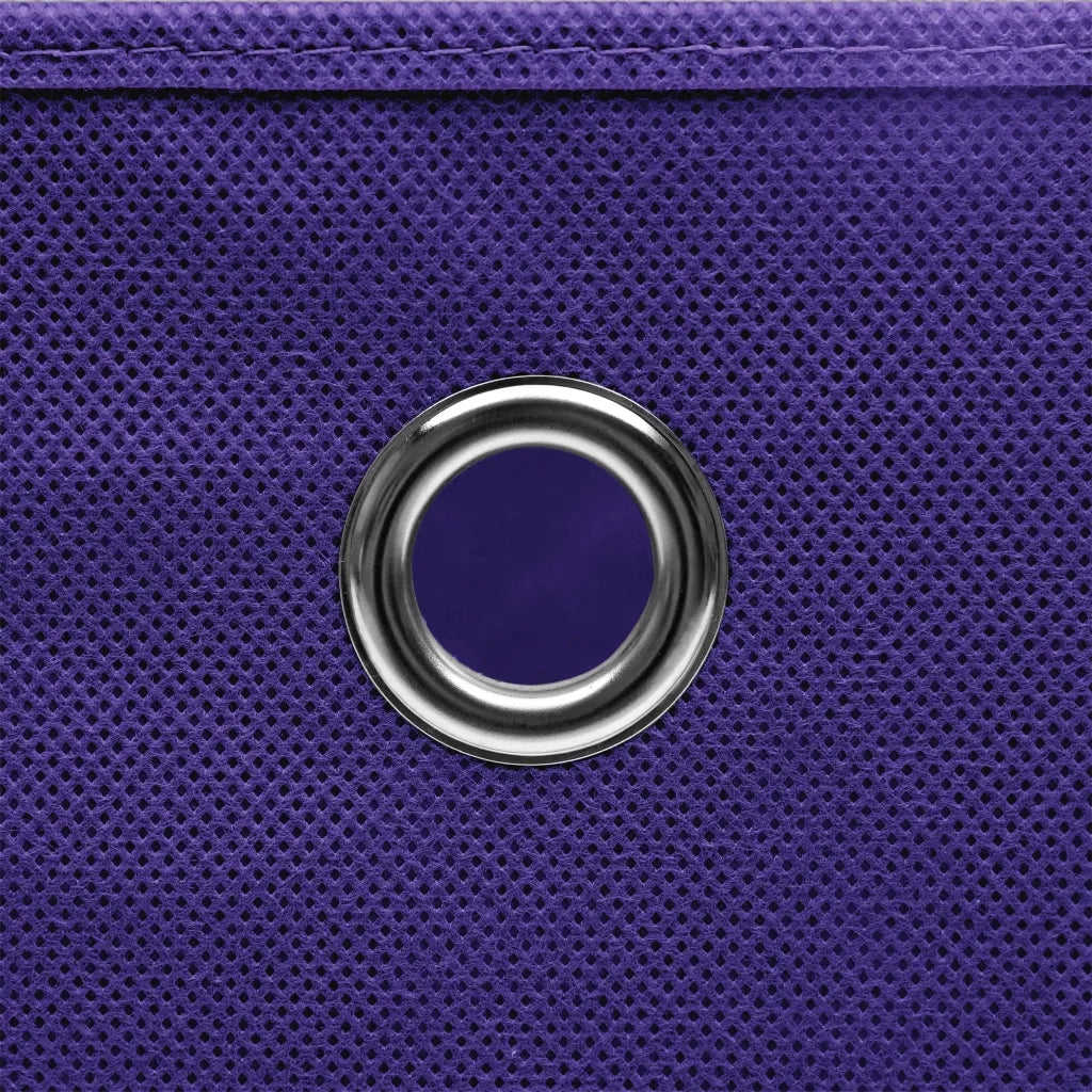 Scatole Portaoggetti con Coperchi 10pz Viola 32x32x32cm Tessuto 288356