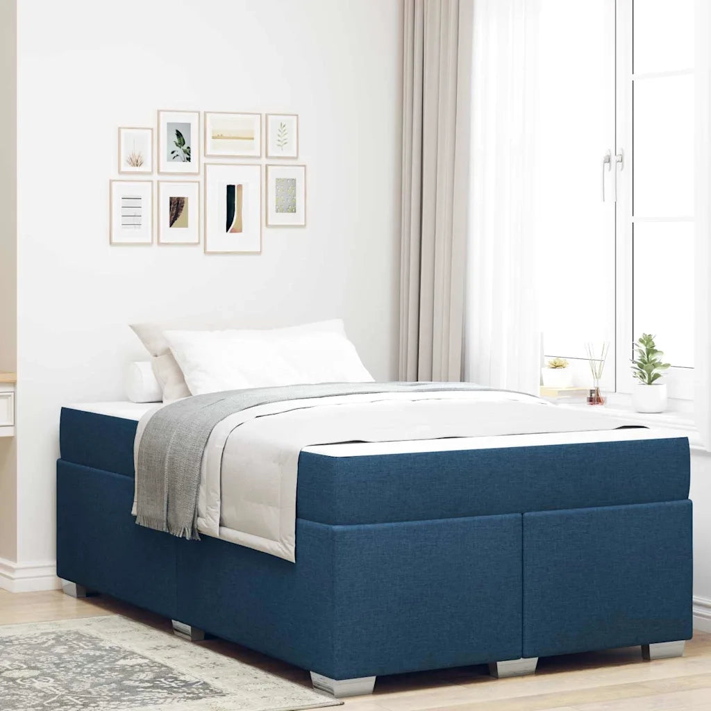 Struttura del letto con materasso Blu 120 x 200 cm Tessuto
