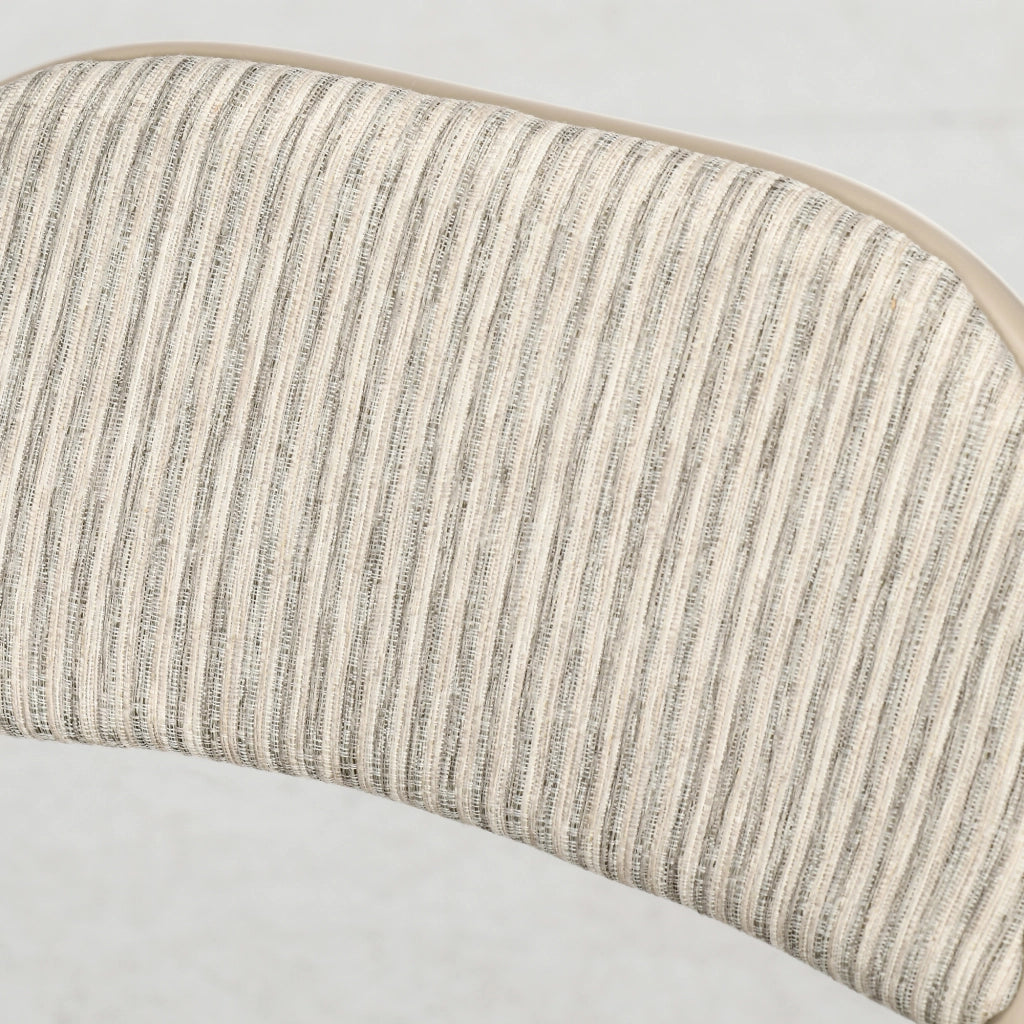 Set di 6 Sedie Pieghevoli Moderne 45x46x78 cm in Acciaio e Tessuto Effetto Lino Beige