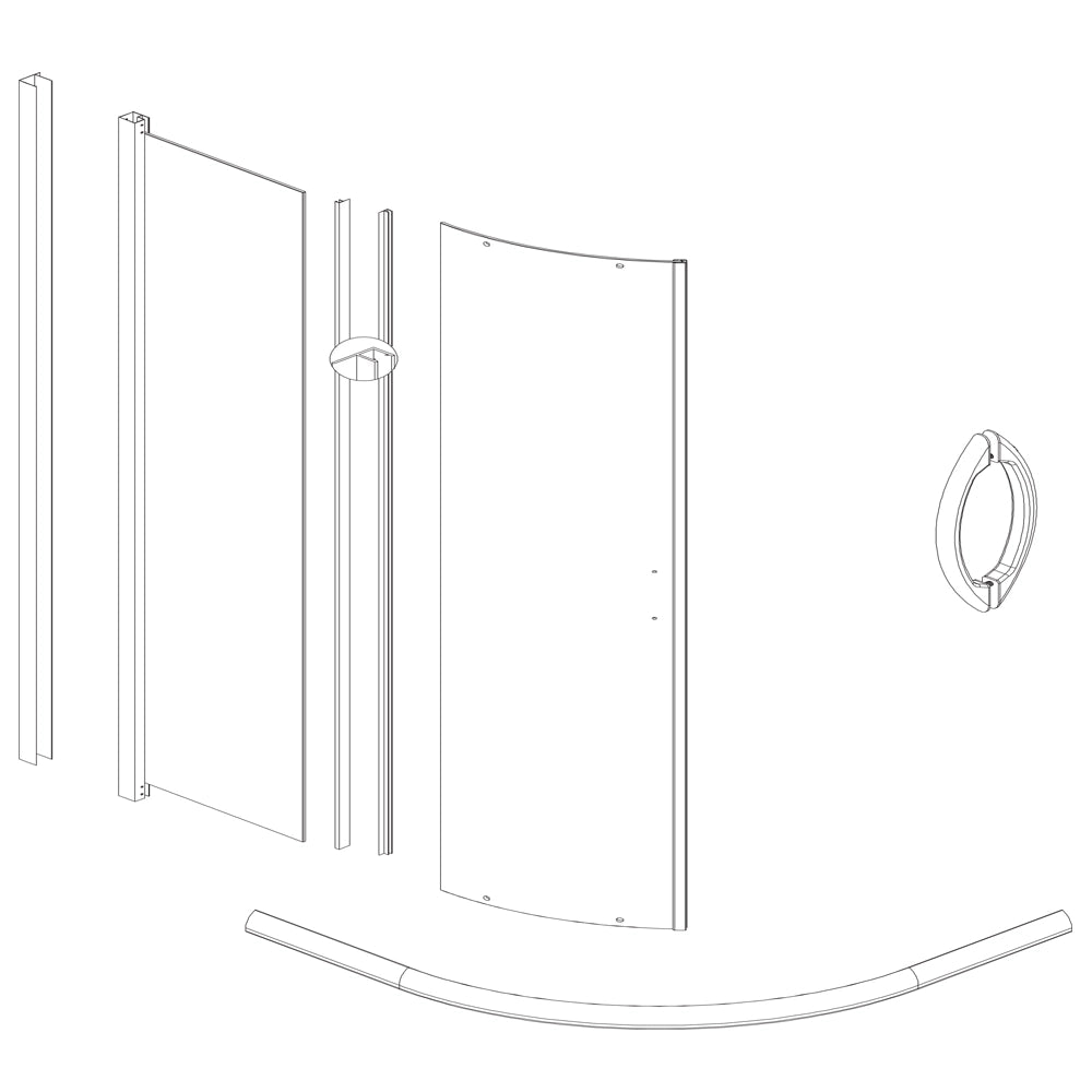 Cabina doccia cromo lucido semicircolare con ante scorrevoli in cristallo temprato *** misure 88-90xh190 cm stampato,...