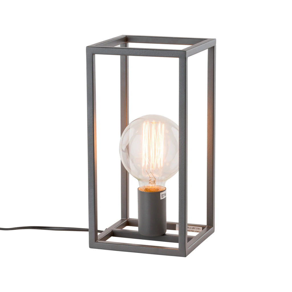 Italux Sigalo lampada da tavolo grigia E27 60W industriale