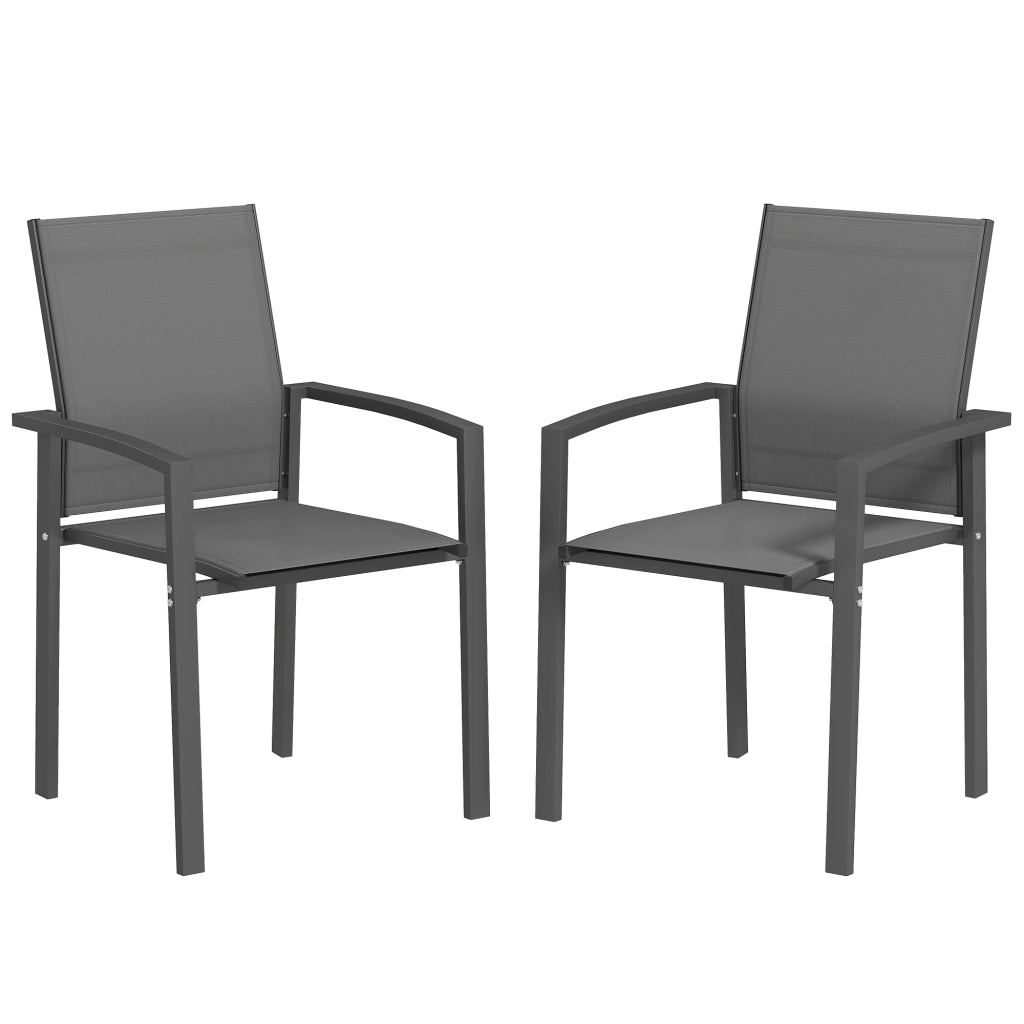 Sedia da giardino impilabile ¨C zephmum ¨C 2 pezzi grigio scuro 56x58x89 cm