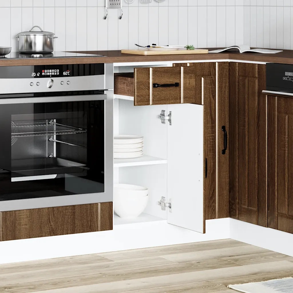 vidaXL Base da Cucina Lucca Rovere Marrone in Legno Multistrato