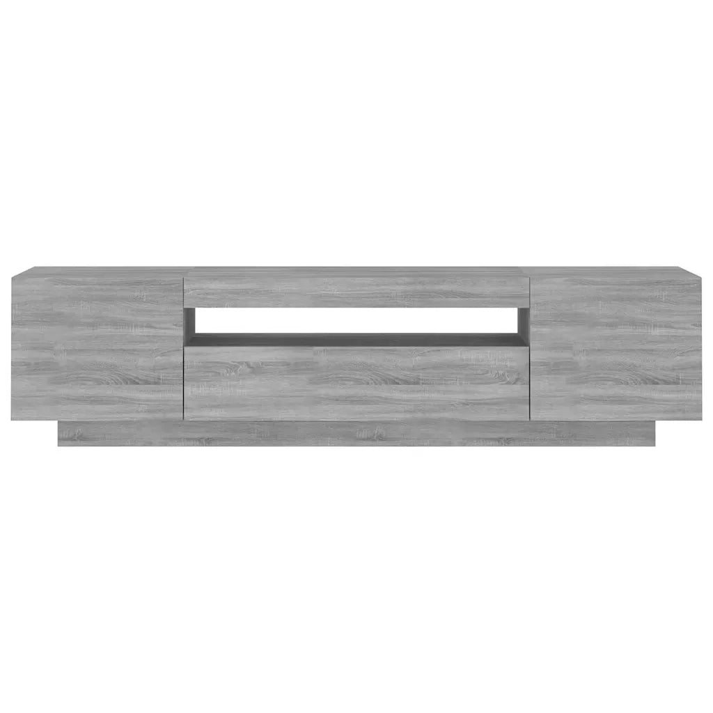 Mobile Porta TV con Luci LED-Credenza TV Grigio Sonoma 160x35x40 cm