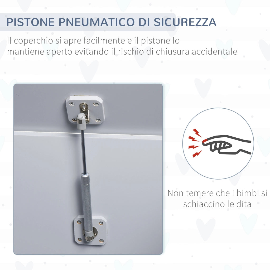 Cassapanca Contenitore in Legno ¨C Zephmum ¨C Grigio 60x40x48cm