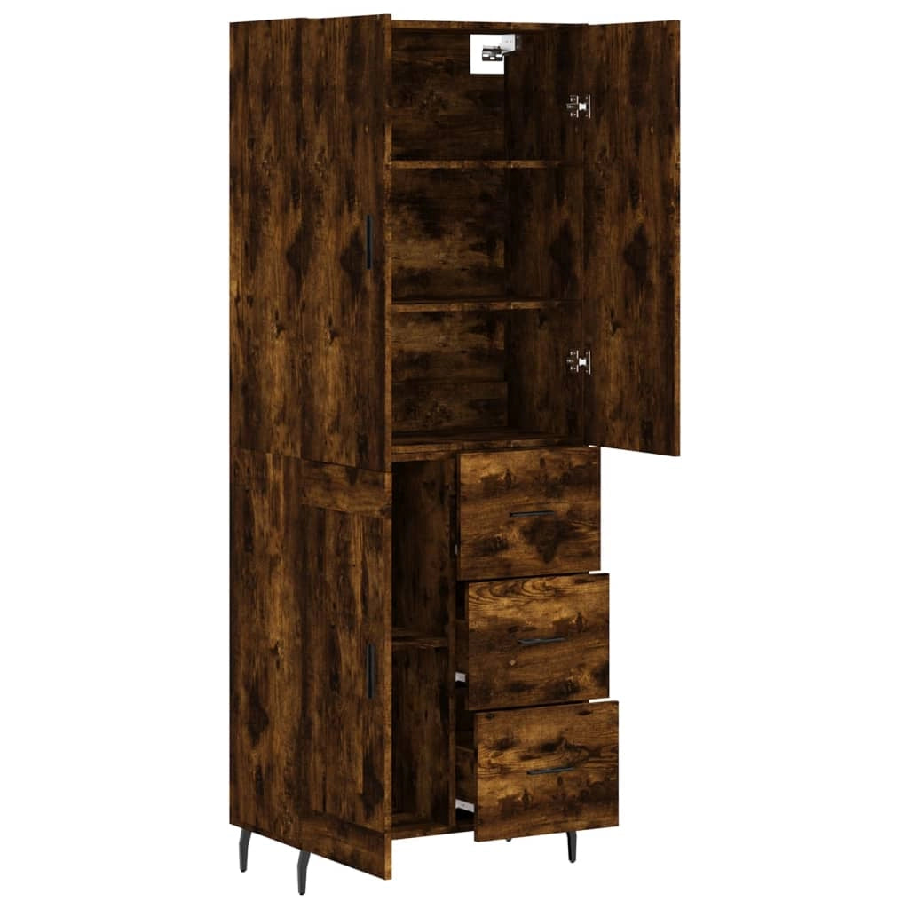 Buffet credenza cassettiera mobiletto mobile contenitore organizer cucina soggiorno salotto alto 69,5 x 34 x 180 cm legno ingegnerizzato marrone 02_0033446