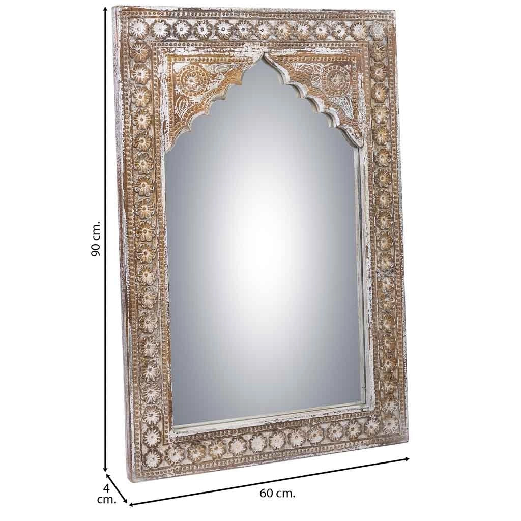Specchio in legno invecchiato marrone 60x4x90