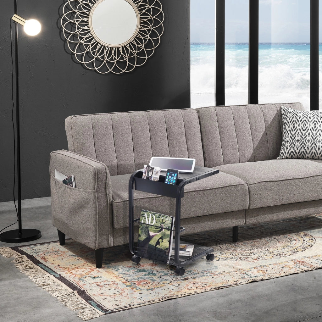 Carrello ELGIN multifunzione con 3 ripiani in metallo nero