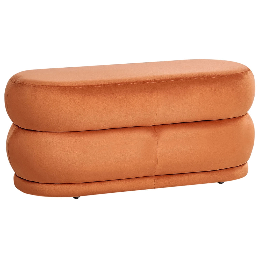 Panca decorativa in velluto arancione soggiorno camera da letto moderno
