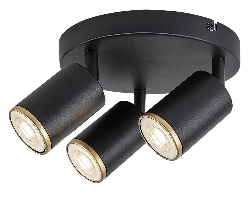 Plafoniera Nolie 3xGU10 nera oro metallo Rabalux
