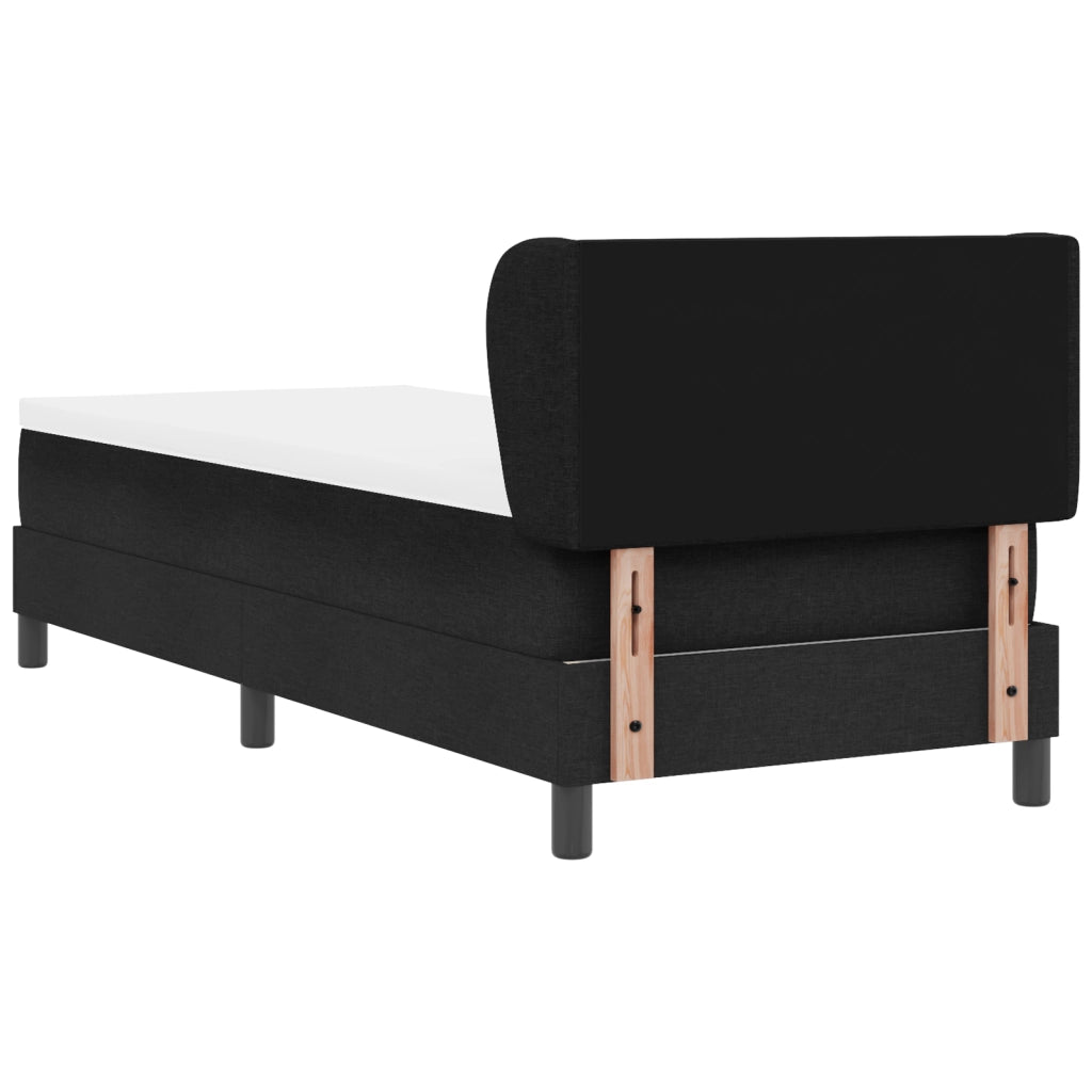Letto a Box con Materasso Nero 80x200 cm Tessuto