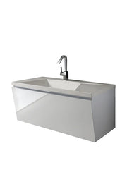 Base sospesa 1 anta in legno nobilitato con finitura opaca
