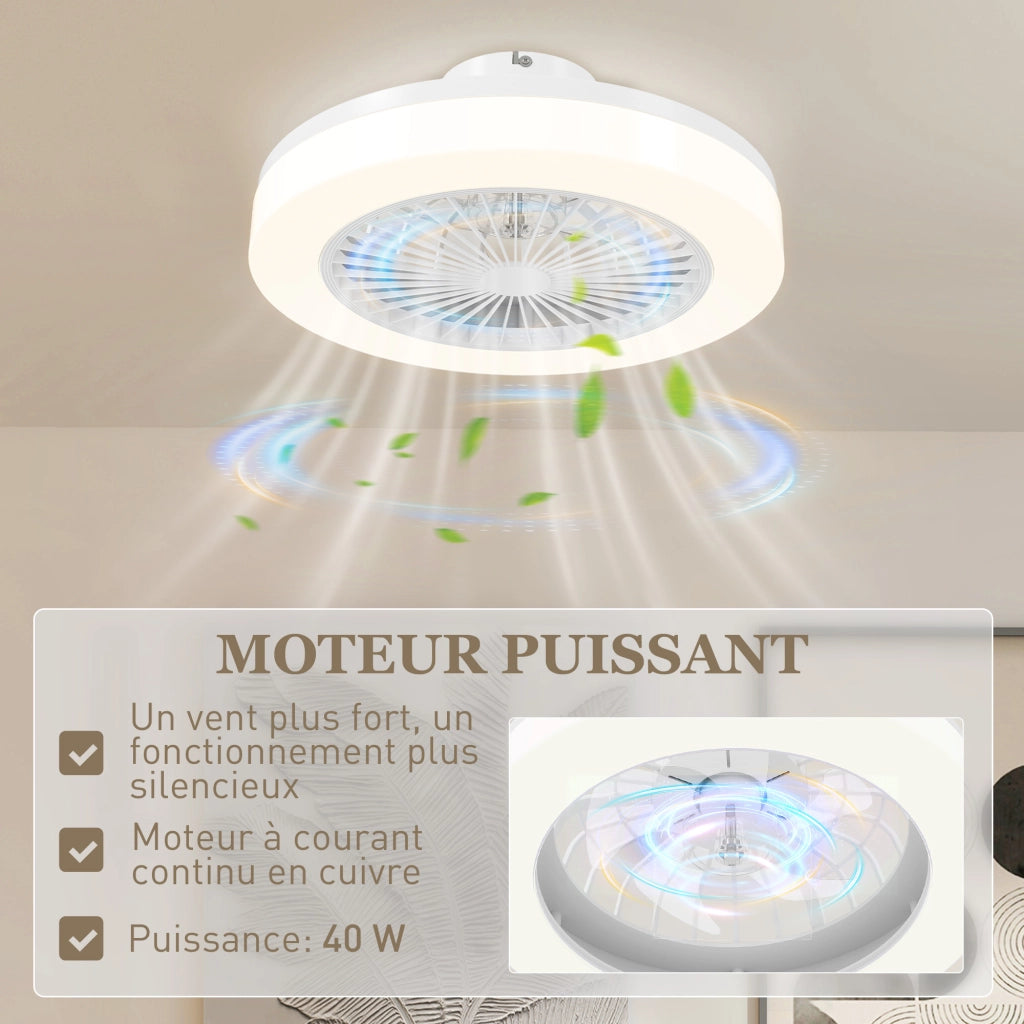 Ventilatore da soffitto con luce e telecomando ¨C Xylo ¨C 6 velocit¨¤, timer, luminosit¨¤ regolabile, bianco