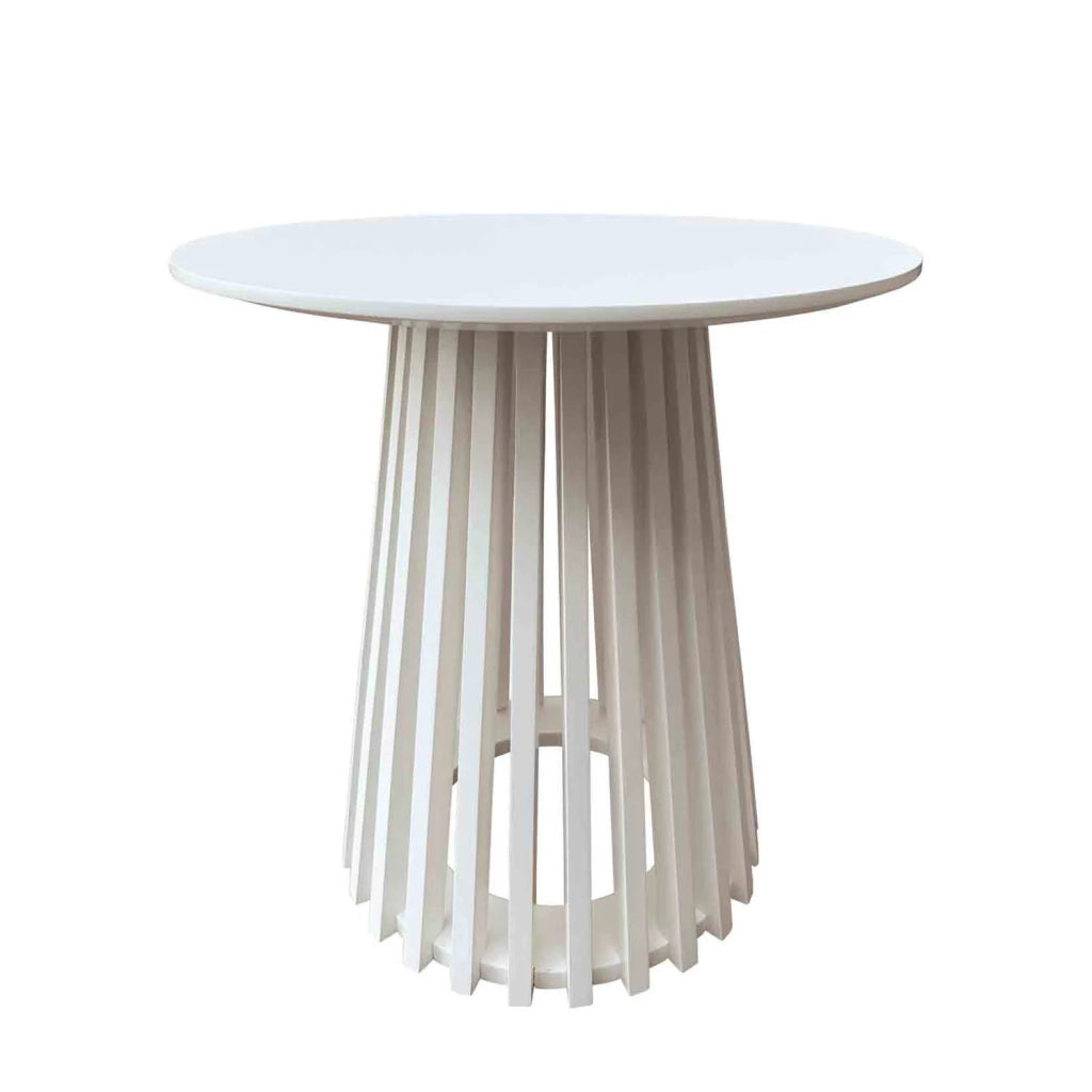 LÚZETE - TAVOLINO DA CAFFÈ IN LEGNO BIANCO Ø50 CM NEREA