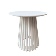 LÚZETE - TAVOLINO DA CAFFÈ IN LEGNO BIANCO Ø50 CM NEREA