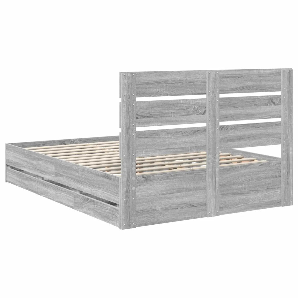 Struttura del letto con cassetto Grigio Sonoma 140 x 200 cm 3411832
