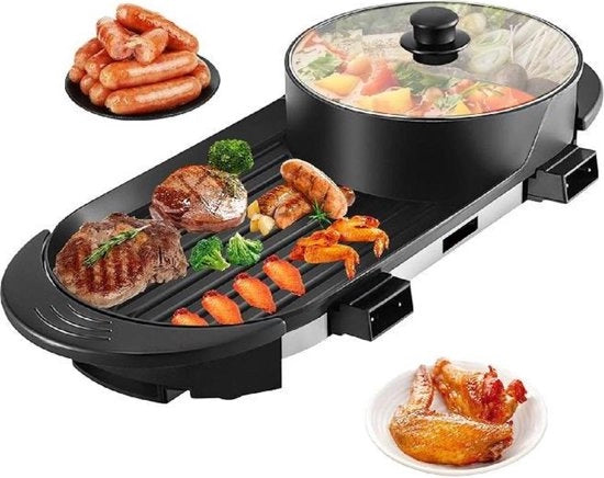 Piastra elettrica per BBQ - Hotpot elettrico - Griglia coreana - Griglia per party - Piastra antiaderente