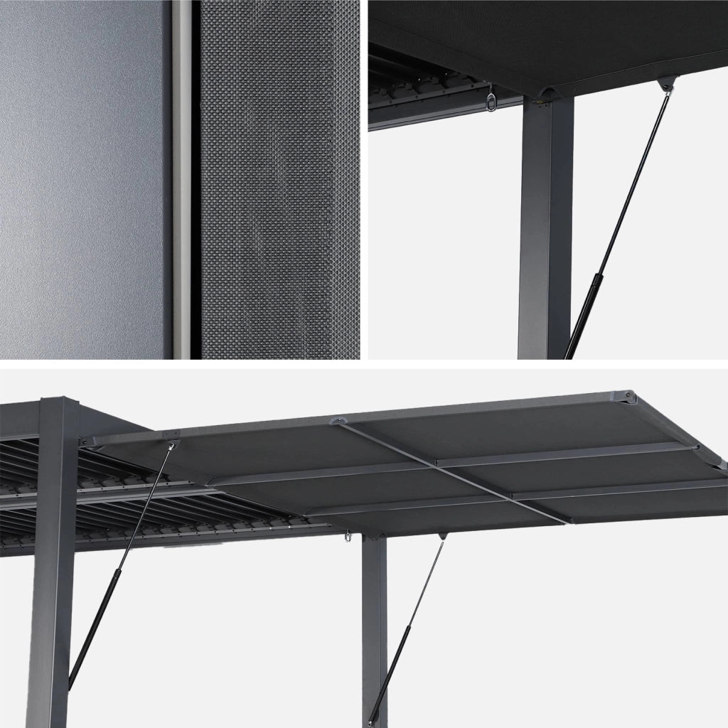 Tenda laterale retrattile in alluminio e textilene per pergola