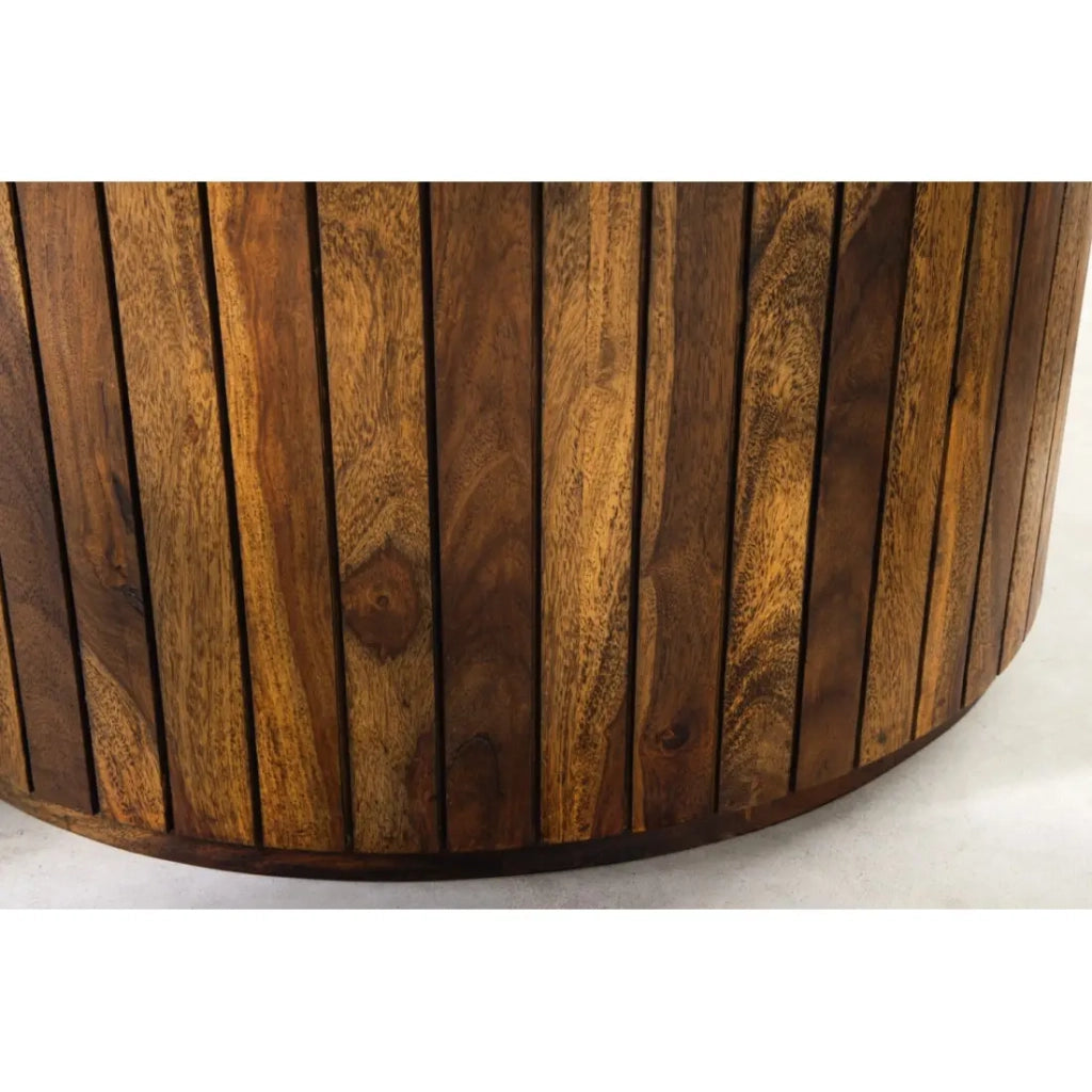 Tavolo da pranzo YONA rotondo 120 cm – Tavolo rustico in legno massello di sheesham