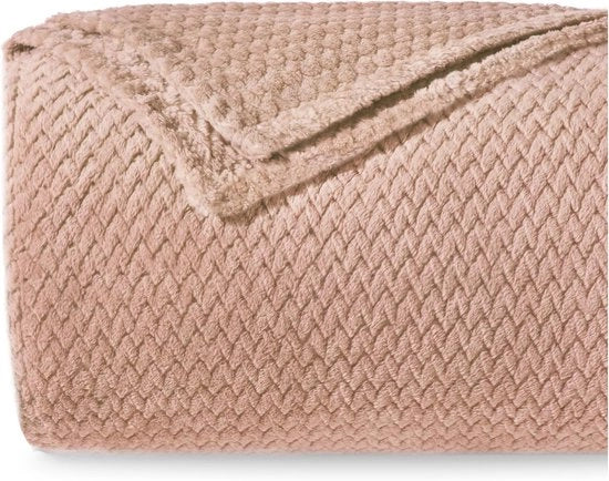 Banchetto morbido con disegno a Chevron - 220x240 cm - Beige - Microvezel