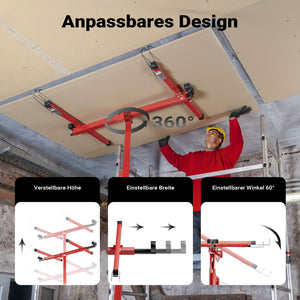 Sollevatore pannelli cartongesso con prolunga, max 68kg, Carrello Alzapannelli Alzalastre