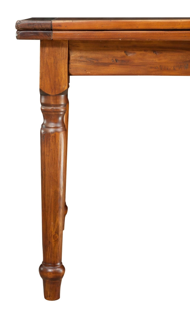 Biscottini Tavolo allungabile Country in legno massello di tiglio finitura noce. Made in Italy