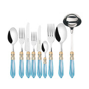 ALADDIN Ghiera Dorata, Posate Set 75 pz, Scatola Legno Wengè,