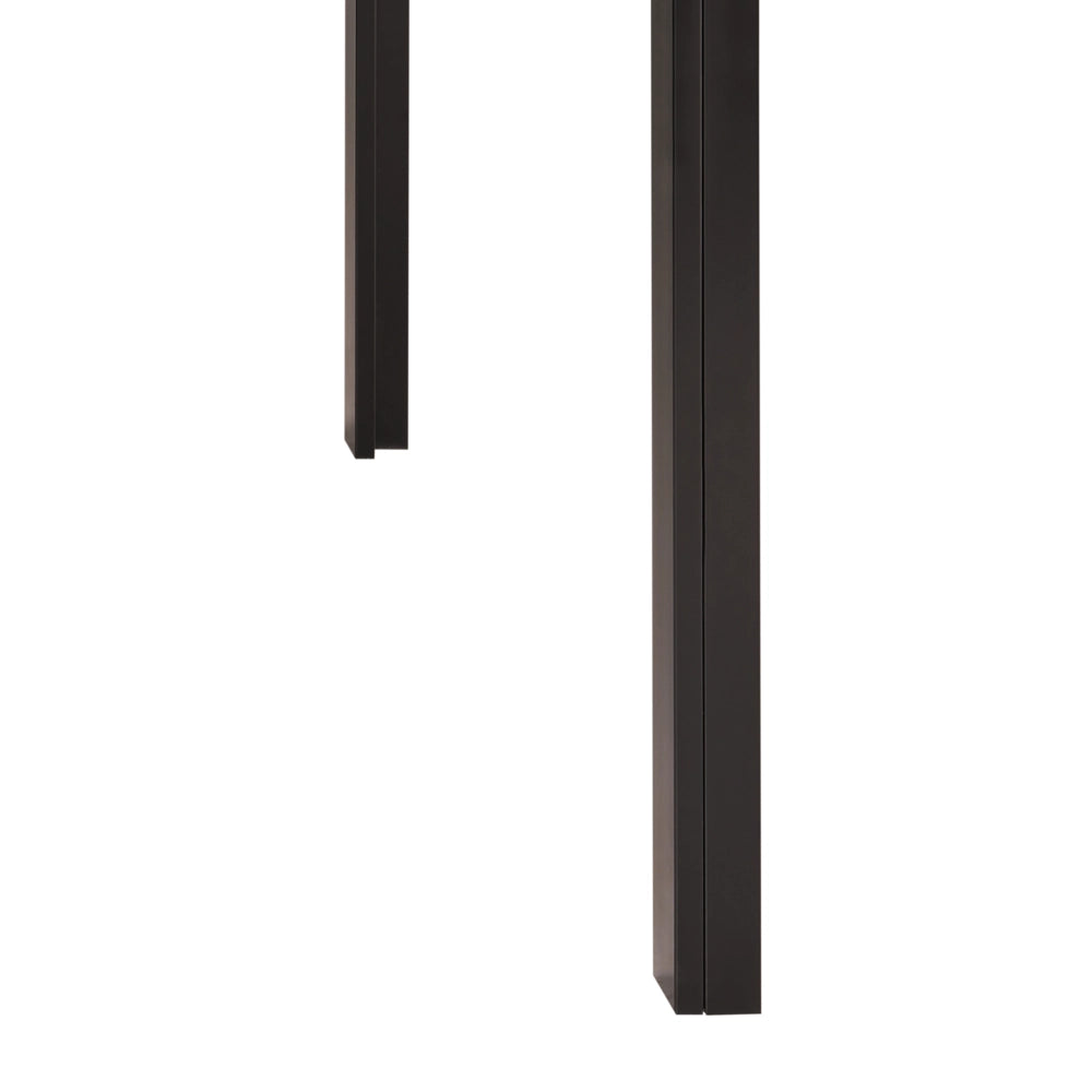 Tavolo da pranzo Piano in vetro temperato nero 120 x 80 cm Gambe in metallo Rettangolare Moderno