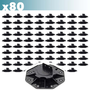 Set 80 supporti per pavimenti galleggianti, Altezza regolabile 18-25mm Max 2700 kg, Piedini per Decking