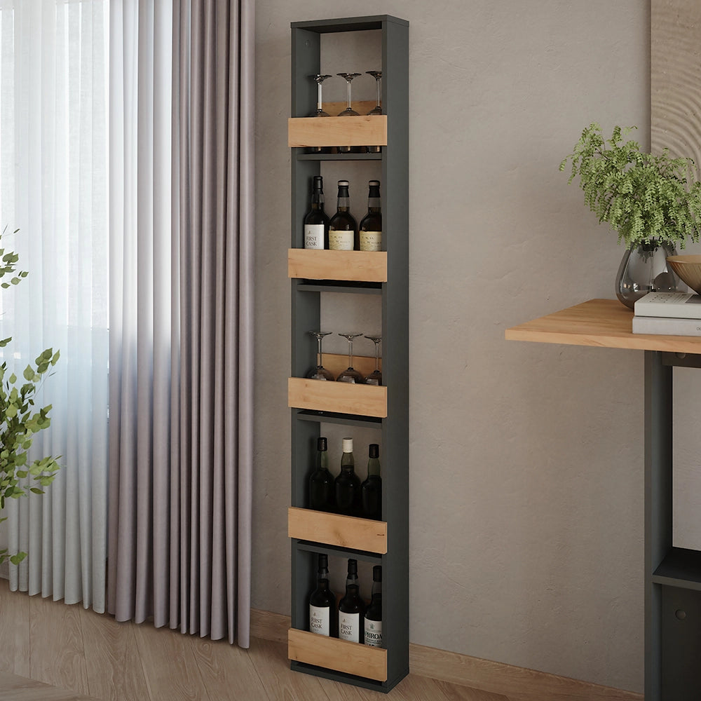 Vicco Portabicchieri da vino Quercia dorata/antracite 30 x 180 cm